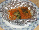 Пангасиус, запеченный с овощами